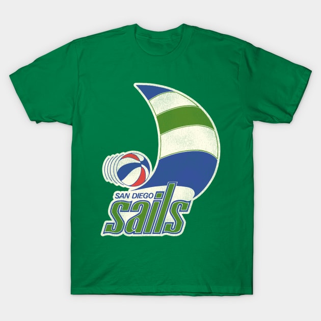 Defunct San Diego Sails Basketball Team T-Shirt by Defunctland